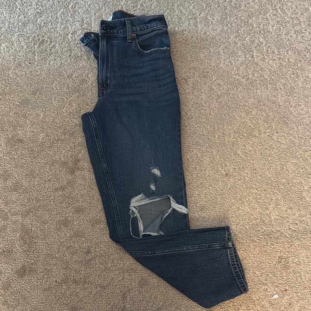 Abercrombie & Fitch Dark Blue Distressed Denim Jeans